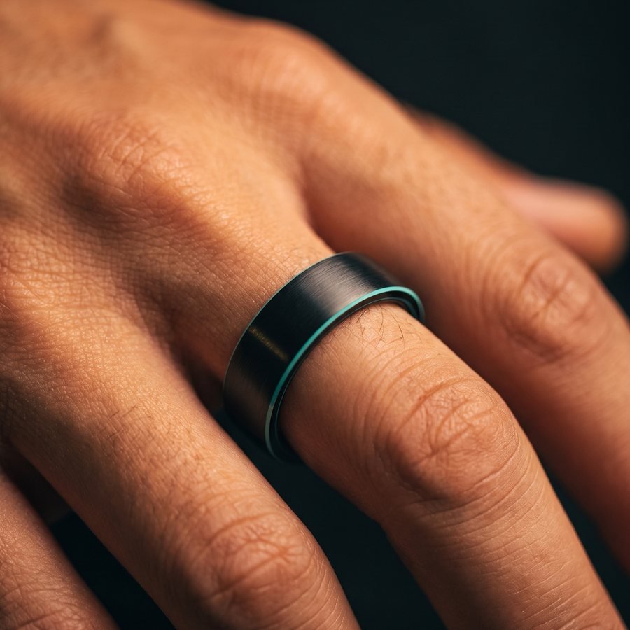 The ring worn on a hand